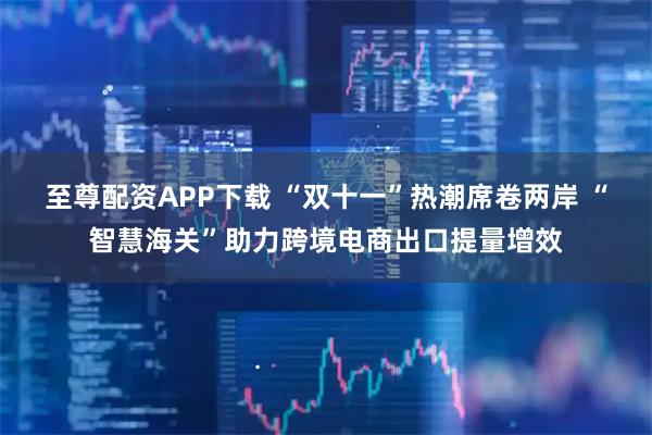 至尊配資APP下載 “雙十一”熱潮席卷兩岸 “智慧海關(guān)”助力跨境電商出口提量增效